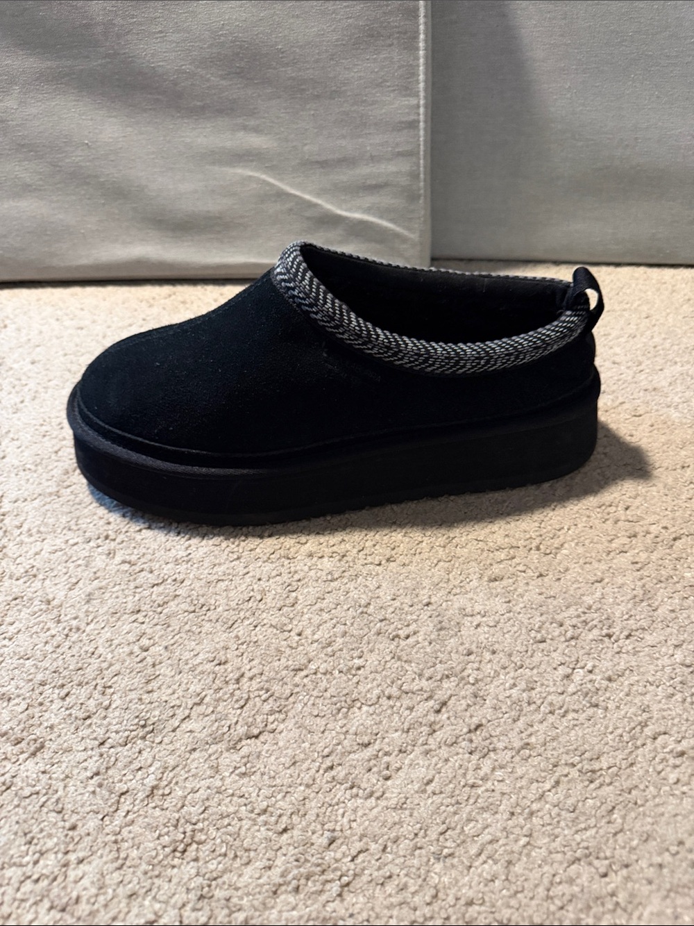 Koolaburra Black Platform Slip-On Cozy Suede Slippers - Picture 6 of 9